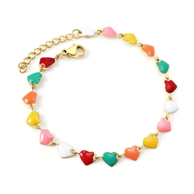 Enamel heart bracelet, view 1 of 3