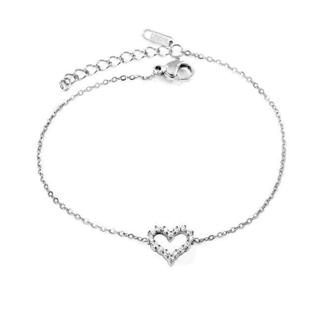 Open heart stone bracelet, view 1 of 2